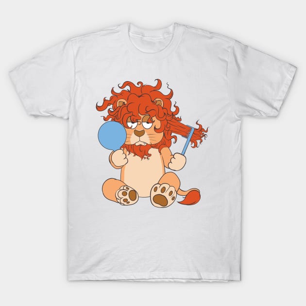 bad hair day plushie lion T-Shirt by byd